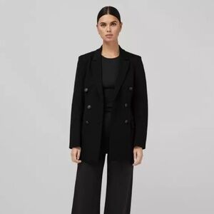Rag & Bone Black Twill Blazer Double Breasted Buttons
